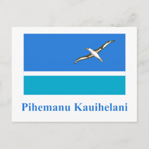 Postal Bandera de las islas Midway con nombre en Hawái