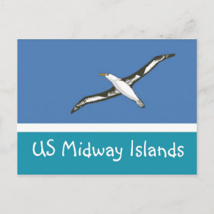 Postal Bandera de las Islas Midway de Estados Unidos