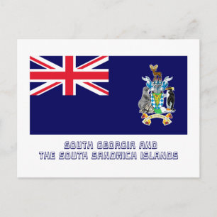 Postal Bandera de las Islas Sandwich del Sur y del Sur co
