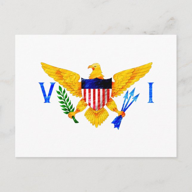 POSTAL BANDERA DE LAS ISLAS VIRGEN DE LOS EE.UU. (Anverso)