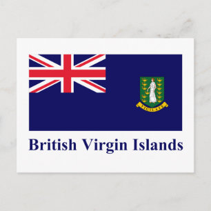 Postal Bandera de las Islas Vírgenes Británicas con nombr