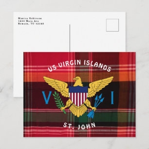 Postal Bandera de las Islas Vírgenes de Estados Unidos St