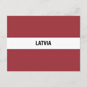 Postal Bandera de Letonia (Con Etiqueta)