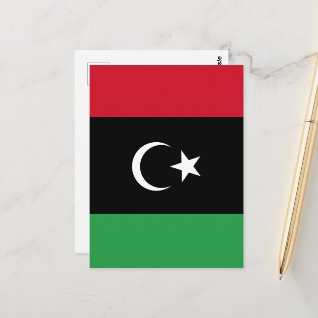 Postal Bandera de Libia (Anverso/Reverso In Situ)