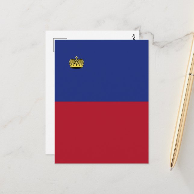Postal Bandera de Liechtenstein (Anverso/Reverso In Situ)