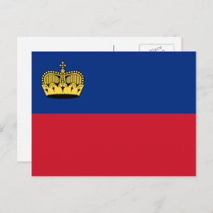 Postal Bandera de Liechtenstein, pabellón de Liechtenstei
