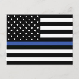 POSTAL BANDERA DE LÍNEA AZUL DELGADA
