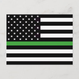 POSTAL BANDERA DE LÍNEA VERDE DELGADA