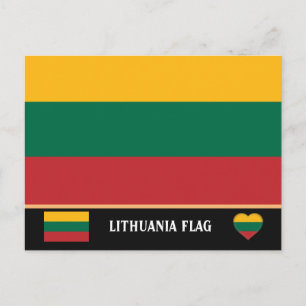 Postal Bandera de Lituania y viaje a Lituania, vacaciones