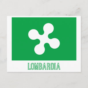 Postal Bandera de Lombardia con nombre