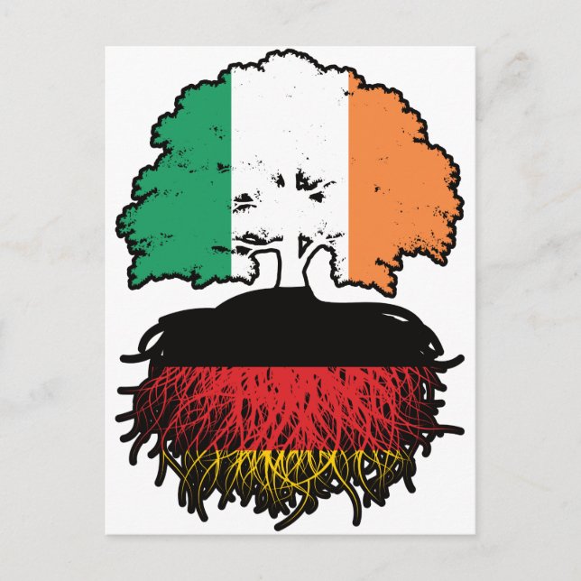 Postal Bandera de los árboles de Irlanda de Alemania (Anverso)