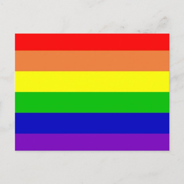 Postal Bandera de los derechos de los gays del arcoiris (Anverso)