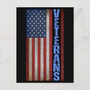 POSTAL BANDERA DE LOS EE. UU. PARA VETERANOS 4 DE JULIO