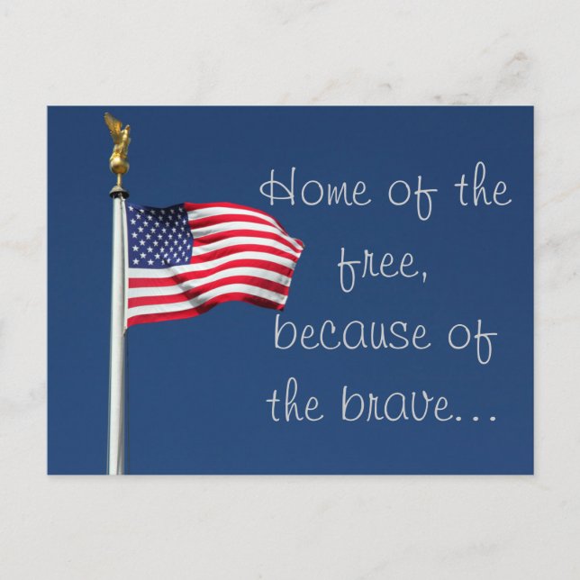 POSTAL BANDERA DE LOS ESTADOS UNIDOS (Anverso)