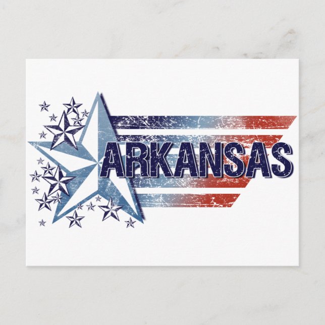 Postal Bandera de los Estados Unidos con estrella - Arkan (Anverso)