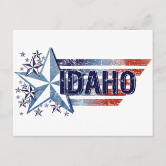 Postal Bandera de los Estados Unidos con estrella - Idaho