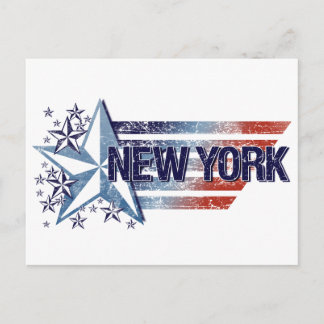 Postal Bandera de los Estados Unidos con estrella - Nueva