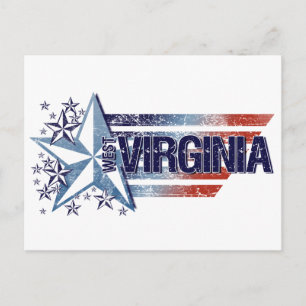 Postal Bandera de los Estados Unidos con estrella - Virgi