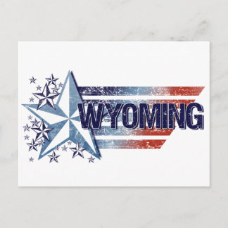 Postal Bandera de los Estados Unidos con estrella - Wyomi