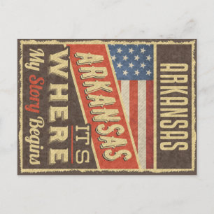 Postal Bandera de los Estados Unidos de Arkansas