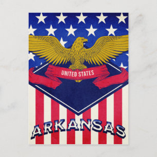 Postal Bandera de los Estados Unidos de Arkansas