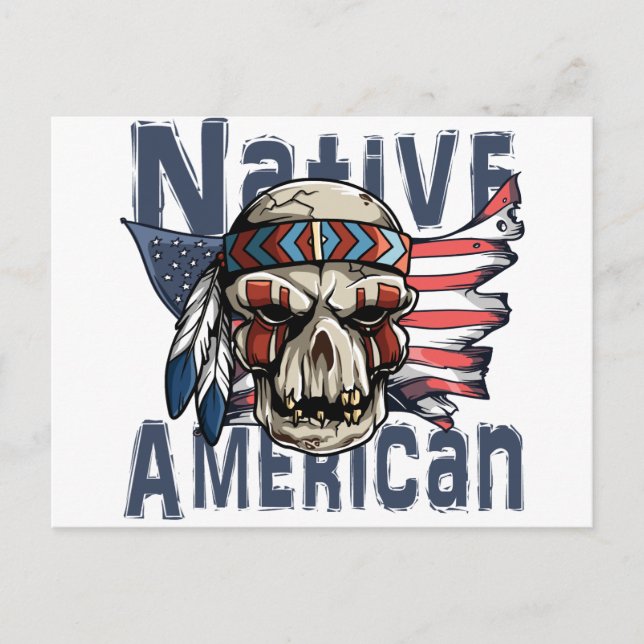 Postal Bandera de los Estados Unidos de los indígenas nat (Anverso)