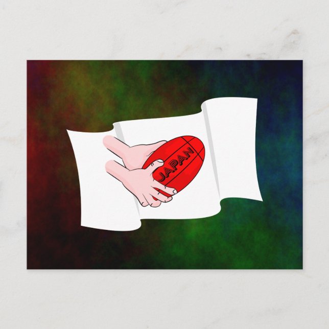 Postal Bandera de los hinchas del equipo de rugby de Japó (Anverso)
