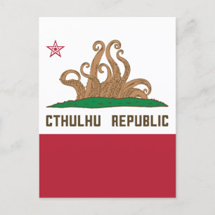 Postal Bandera de Lovecraft de Cthulhu Republic Californi