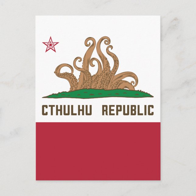 Postal Bandera de Lovecraft de Cthulhu Republic Californi (Anverso)