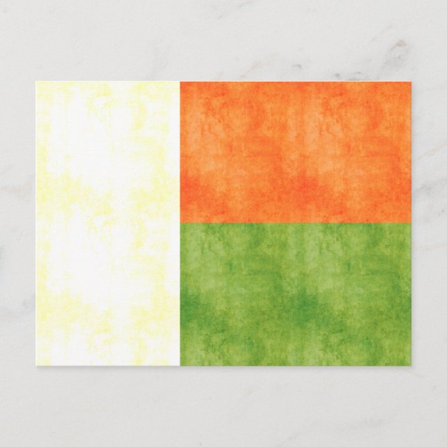Postal Bandera de Madagascar retro vintage (Anverso)