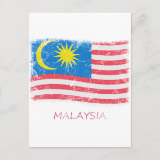 Postal Bandera de Malasia Grunge