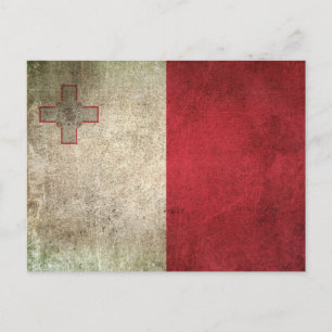 Postal Bandera de Malta con problemas de cosecha