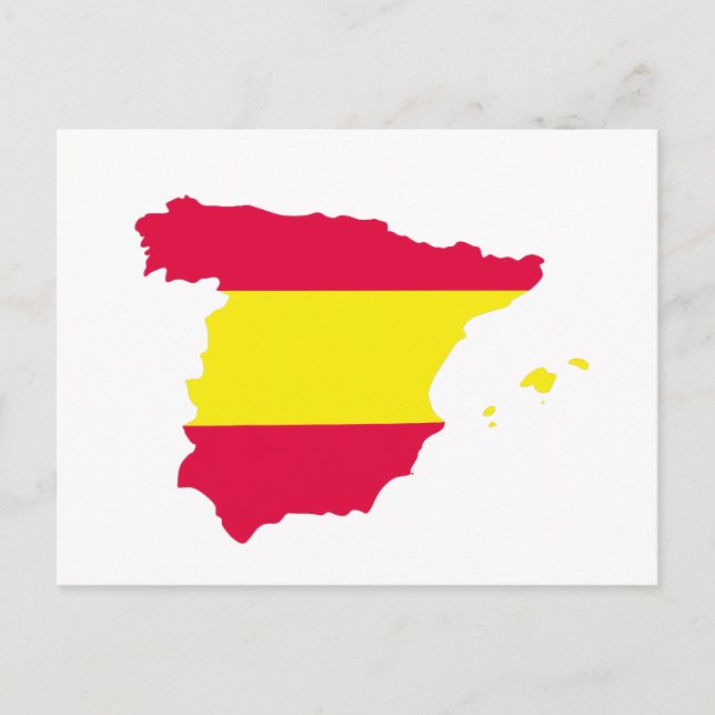 Postal Bandera de mapa de España (Anverso)