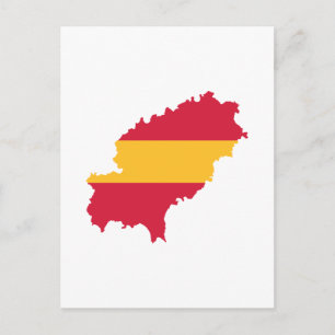 Postal Bandera de mapa de Ibiza España