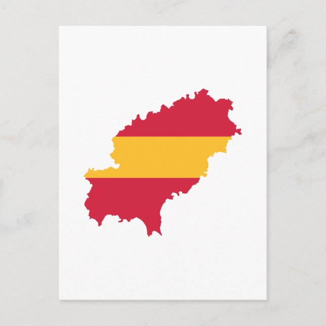 Postal Bandera de mapa de Ibiza España (Anverso)