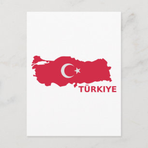 Postal Bandera de mapa de Turquía Türkiye