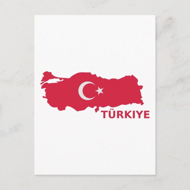Postal Bandera de mapa de Turquía Türkiye (Anverso)