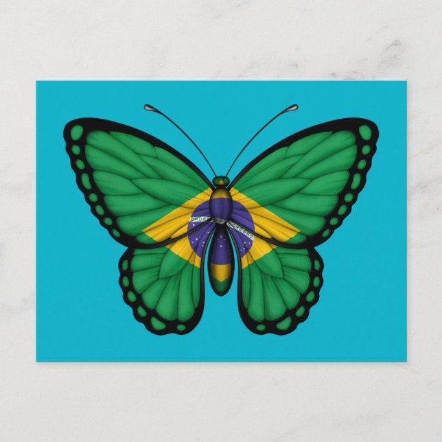 Postal Bandera de mariposa de Brasil (Anverso)