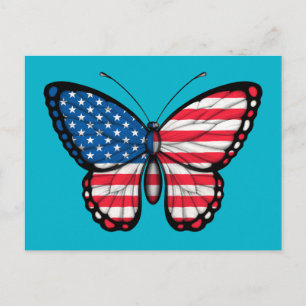 Postal Bandera de mariposa de Estados Unidos