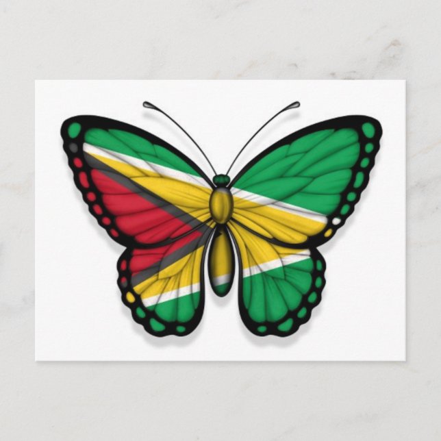 Postal Bandera de mariposa de Guyana (Anverso)