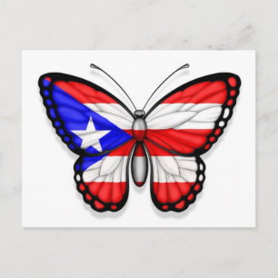 Postal Bandera de mariposa de Puerto Rico