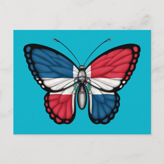 Postal Bandera de mariposa de República Dominicana (Anverso)