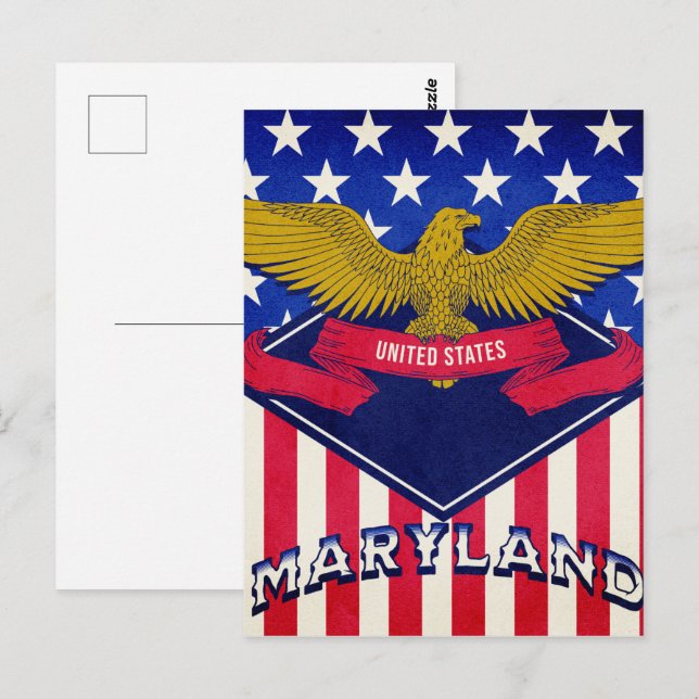 Postal Bandera de Maryland USA (Anverso / Reverso)