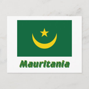 Postal Bandera de Mauritania con nombre