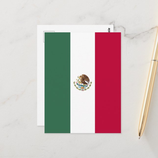 Postal Bandera de México (Anverso/Reverso In Situ)