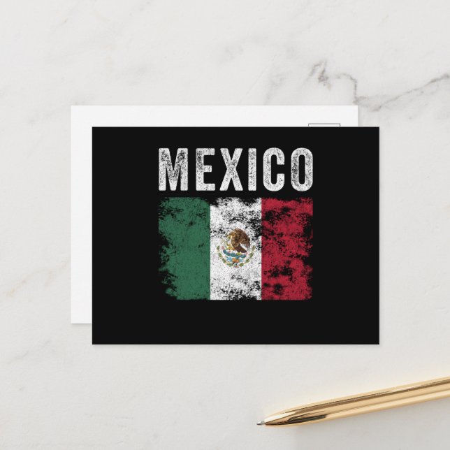 Postal Bandera de México con problemas - Bandera mexicana (Anverso/Reverso In Situ)