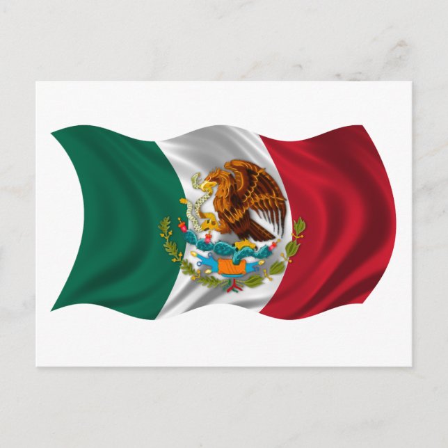 Postal Bandera de México, escudo de armas (Anverso)