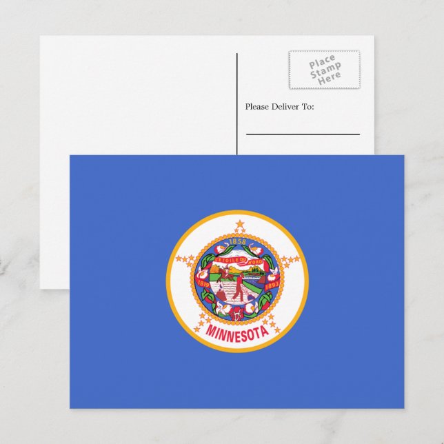 Postal Bandera de Minnesotan, Bandera de Minnesota (Anverso / Reverso)