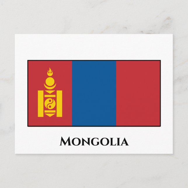 Postal Bandera de Mongolia (mongol) (Anverso)