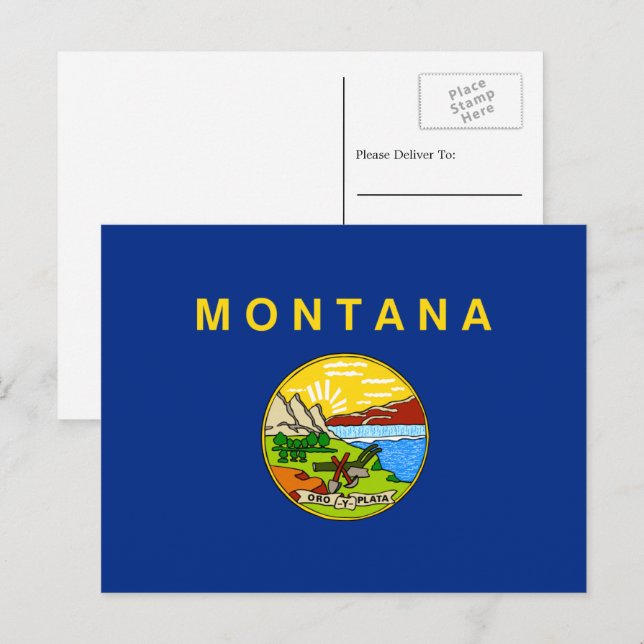 Postal Bandera de Montanan, Bandera de Montana (Anverso / Reverso)